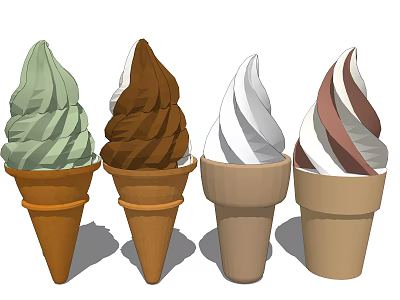 Modern ice cream cone ice cream 3d model Modern ice cream cone ice cream 3d model