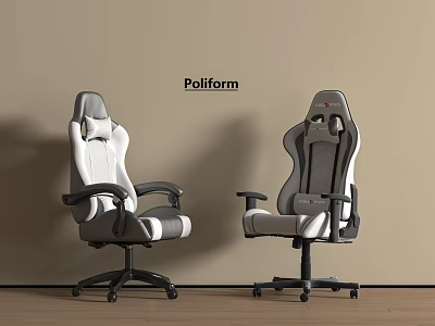 Poliform Modern Office Chairs With Grey And White Ergonomic Design Swivel Base 3d model