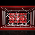 Red Frame Art Installation With Square Grid And White Crossing Lines 3d model