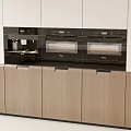 Modern Kitchen Cabinets With Two Tone Design And Integrated Appliances 3d model