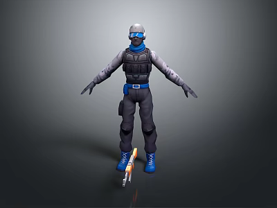 Tactical Warrior In Armor With Mythical Beast Companion Standing Together 3d model