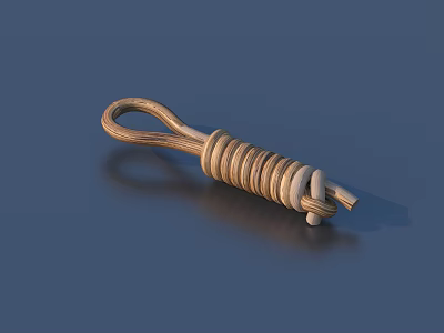 Natural Coiled Hemp Rope Household Item With Loop Design For Daily Home Use 3d model