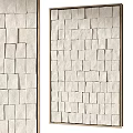 Two Textured Wall Decor Panels Featuring Square Pattern Design For Interior 3d model