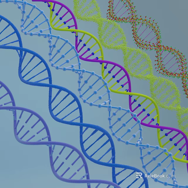 Advanced Medical Devices Utilizing DNA Double Helix Molecular Structure for Genetic Research 3d model 