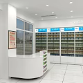 Pharmacy Store With Well Organized Shelves Various Medicines Bright Lighting And Neat Shopping Environment