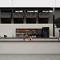 Modern Milk Tea Shop Interior With Open Kitchen Design And Black Metal Frames