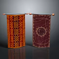 Decorative Hanging Tapestries With Colorful Geometric Patterns And Sun Motif