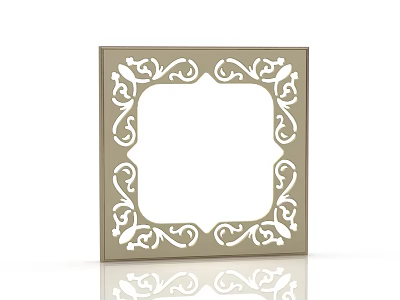 Square Ceiling Light with Elegant Carved White Patterns for Modern Home Decoration 3d model