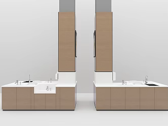 Supermarket Self-service Desk Food Plaza Service Desk Washing Desk Direct Drinking Water Hand Dryer 3d model