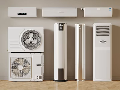 Modern Air Conditioners and Fans in Various Styles for Home Cooling Solutions 3d model