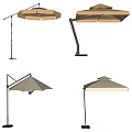 Various Outdoor Sunshade Canopies with Different Styles Colors and Stand Designs