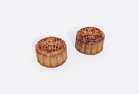 Gourmet Pastry Peach Flavor Moon Cake 3d model