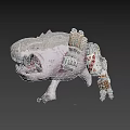 Fantasy Creature With Mechanical Pipes Spiked White Body And Sharp Teeth