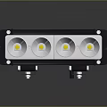 LED Work Light With Four LED Bulbs Black Housing And Metal Mounting Brackets