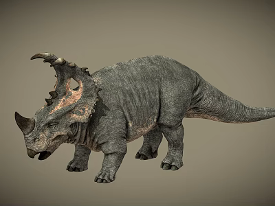 Reptile Triceratops Dinosaur With Large Horns Frill And Scaly Body In Standing Posture 3d model