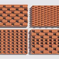 Red Brick Partitions With Various Hollow Out Design Patterns For Interior Decor 3d model