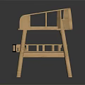 Wooden Leisure Chair With Modern Openwork Frame Design And Natural Wood Finish