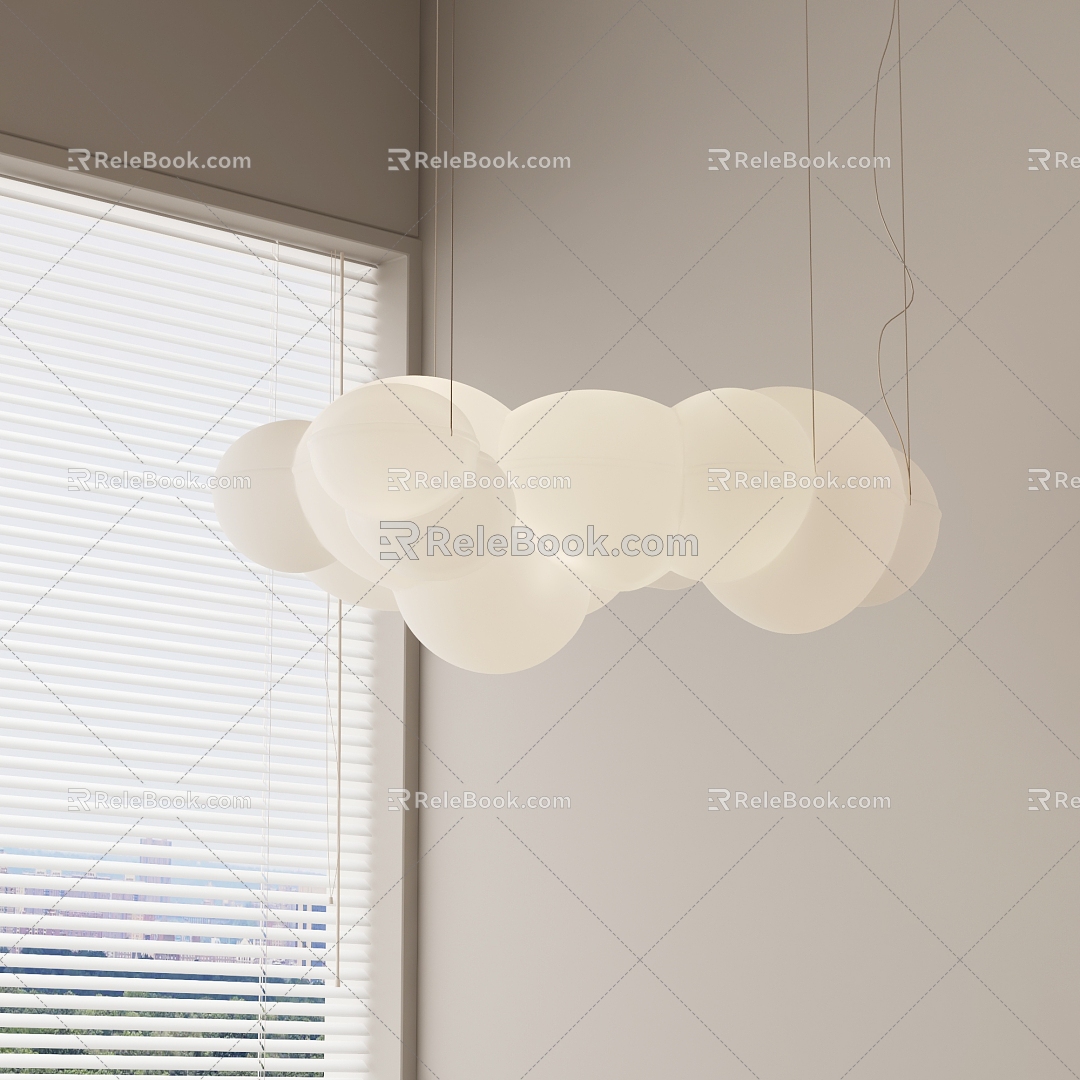 Cream wind chandelier 3d model