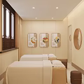 Chinese Style Hotel Lobby With Circular Reception Desk Patterned Lattice Backdrop And Wooden Chairs