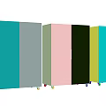 Multiple Commercial Glass Door Refrigerators Stocked With Beverages For Retail