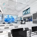 Modern Monitoring Room With High Tech Workstations And Screens