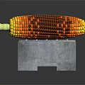 Stainless Steel Corn Roasting Grill With Flaming Cobs On Metal Grate