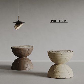 poliform modern stool solid wood stool chandelier 3d model