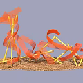 Photo Check In Spot Featuring Orange Spiral Decorations Yellow Supports And Wood Chip Ground
