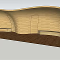 Wooden Outdoor Chair With Curved Design In Natural Wooden Floor Setting