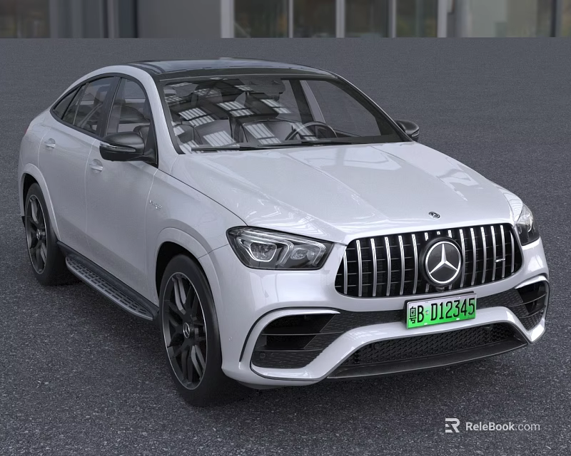 White Mercedes Coupe SUV With Sporty Front Grille And Stylish Exterior Design 3d model 