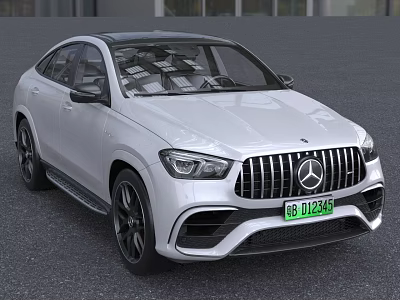 White Mercedes Coupe SUV With Sporty Front Grille And Stylish Exterior Design 3d model