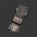 Vintage Rusted Truck Featuring Weathered Blue Green Red Paint Open Bed Classic Retro Design