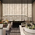 Luxurious Modern Hotel Lobby Interior With Green Armchairs Sofa And Bookshelves