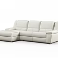 Modern White Leather L Shaped Sofa Set With Sleek Design For Living Room 3d model