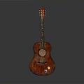 Red Wooden Acoustic Guitar With Glossy Finish Classic Design For Daily Household Use