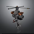 Aircraft Model Featuring Multi Rotor Design Red Warning Lights And Mechanical Components 3d model