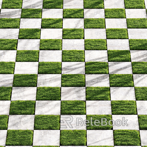 Modern Lawn Grassland Tile Greening Pavement model