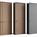 Three Modern Hinged Doors With Wood Grain And Black Finishes In Sleek Design