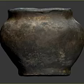 Vintage Clay Jar As Practical Household Item With Copper Rim And Textured Surface