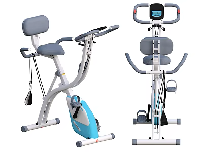 Fitness Exercise Bikes With LCD Monitor Adjustable Seat And Handlebar For Home Gym 3d model