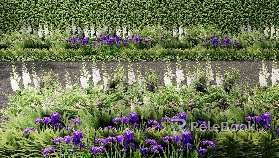 Flowers and plants, flower border, plant pile, plant combination, courtyard garden, plant landscape model