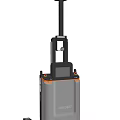 Industrial Equipment with Display Screen Control Panel Gray Body and Orange Accents Mechanical Arm