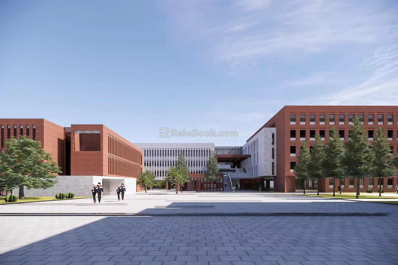 Red Brick School Architecture College Architecture University School Architecture 3d model