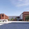 Red Brick School Architecture College Architecture University School Architecture 3d model