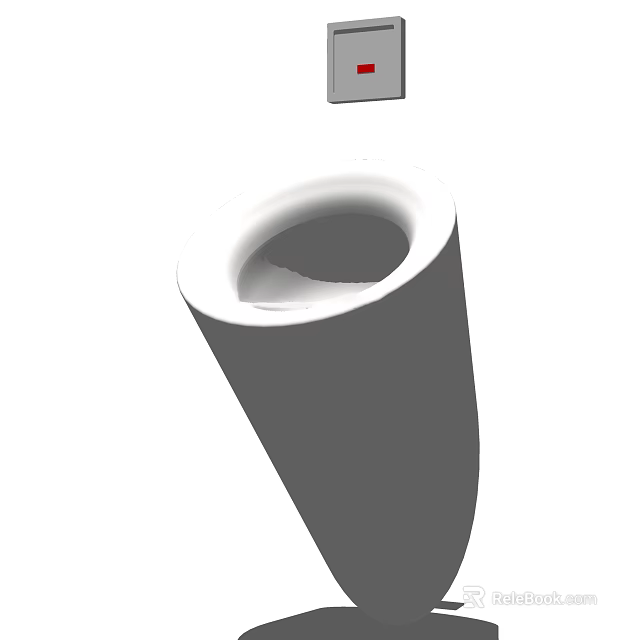 Modern Ceramic Urinal Design With Sleek Wall Mounted Structure And Hygienic Features 3d model 