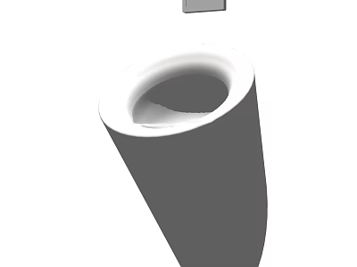 Modern Ceramic Urinal Design With Sleek Wall Mounted Structure And Hygienic Features 3d model