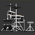 5 Piece Complete Drum Set With Snare Bass Drums Cymbals And Metal Stands