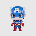 Captain America Doll Featuring Blue Helmet White A Symbol Red Uniform And Big Eyes