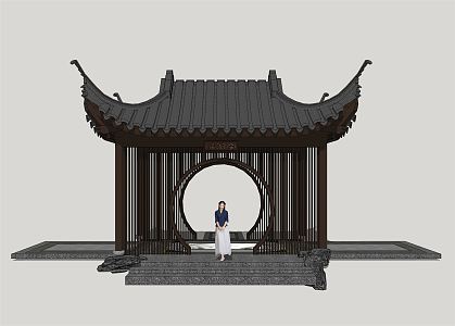 Chinese Style Pavilion Leisure Garden Pavilion 3d model