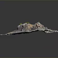 Colorful Rock Model With Green Plants And Textured Surface Miniature Landscape